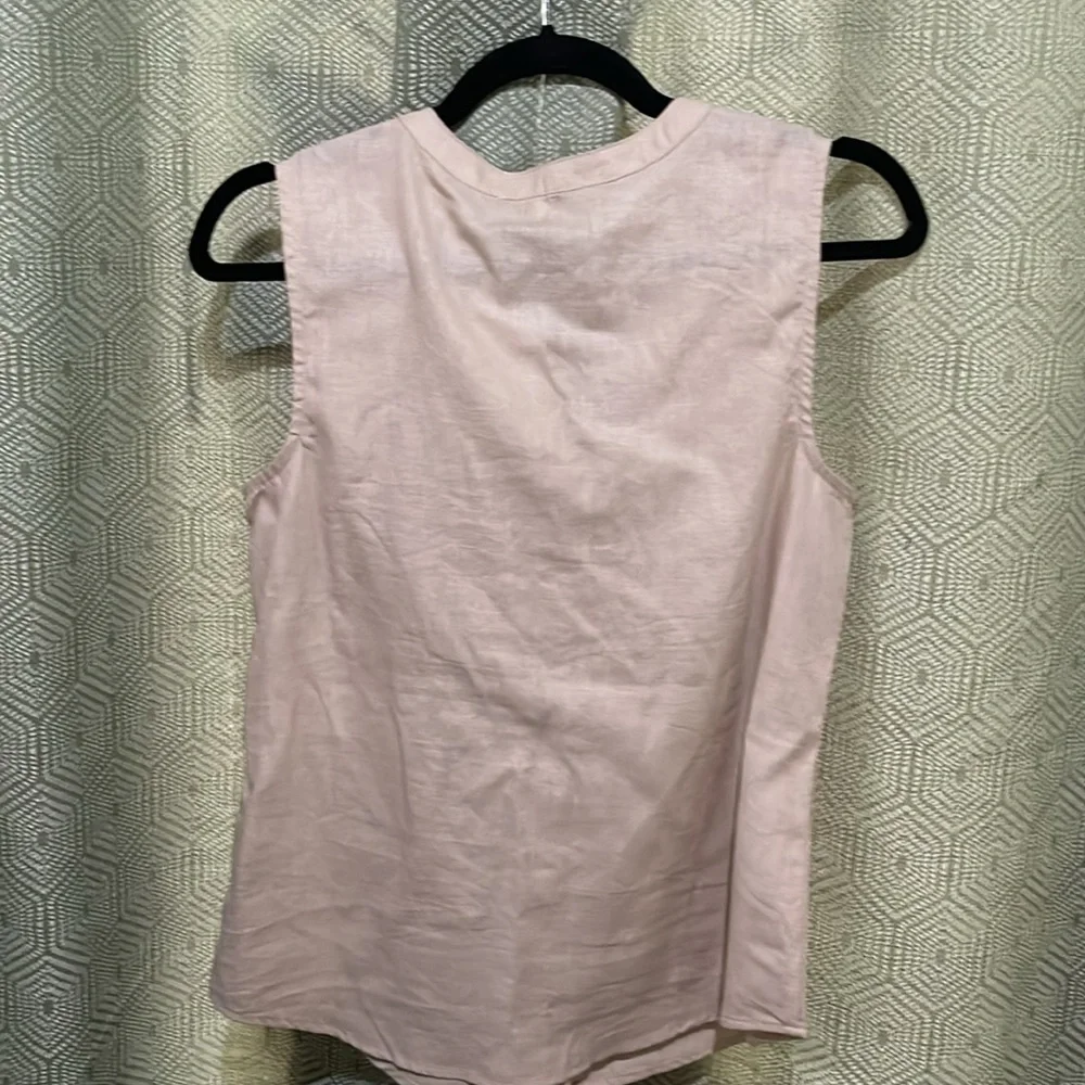 Emily Daniels linen blend sleeveless button down top NWT sizes small & medium - Picture 5 of 7